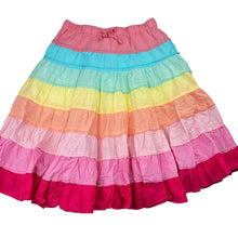 Load image into Gallery viewer, Girls Milkshake, lined cotton rainbow stripe skirt, elasticated, L: 47cm, GUC, size 8,  