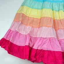 Load image into Gallery viewer, Girls Milkshake, lined cotton rainbow stripe skirt, elasticated, L: 47cm, GUC, size 8,  