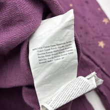 Load image into Gallery viewer, Girls Terranova Kids, purple cotton long sleeve dress, stars, light mark back right sleeve, FUC, size 12-13, L: 66cm