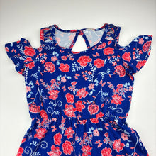 Load image into Gallery viewer, Girls soft feel, floral playsuit, no labels, armpit to armpit: 32cm, shoulder to crotch: 55cm, GUC, size 6,  