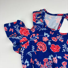 Load image into Gallery viewer, Girls soft feel, floral playsuit, no labels, armpit to armpit: 32cm, shoulder to crotch: 55cm, GUC, size 6,  