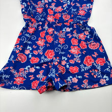 Load image into Gallery viewer, Girls soft feel, floral playsuit, no labels, armpit to armpit: 32cm, shoulder to crotch: 55cm, GUC, size 6,  