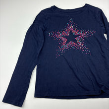 Load image into Gallery viewer, Girls GAP, navy cotton long sleeve tee / top, GUC, size 8,  