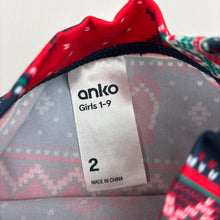 Load image into Gallery viewer, Girls Anko, Christmas short sleeve rashie / swim top, EUC, size 2,  