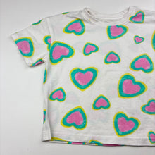 Load image into Gallery viewer, Girls Primark, cotton tee / top, hearts, GUC, size 3-4,  