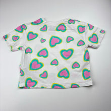 Load image into Gallery viewer, Girls Primark, cotton tee / top, hearts, GUC, size 3-4,  