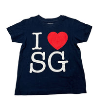 Load image into Gallery viewer, Unisex GIORDANO, navy cotton tee / top, wash fade, FUC, size 4,  