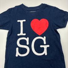 Load image into Gallery viewer, Unisex GIORDANO, navy cotton tee / top, wash fade, FUC, size 4,  