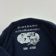 Load image into Gallery viewer, Unisex GIORDANO, navy cotton tee / top, wash fade, FUC, size 4,  