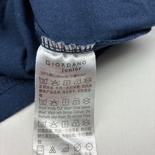 Load image into Gallery viewer, Unisex GIORDANO, navy cotton tee / top, wash fade, FUC, size 4,  