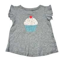 Load image into Gallery viewer, Girls Cotton On, grey marle tee / top, cupcake, FUC, size 2,  