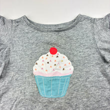 Load image into Gallery viewer, Girls Cotton On, grey marle tee / top, cupcake, FUC, size 2,  