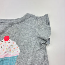 Load image into Gallery viewer, Girls Cotton On, grey marle tee / top, cupcake, FUC, size 2,  