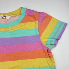 Load image into Gallery viewer, Girls Milkshake, rainbow striped cotton tee / top, GUC, size 6,  