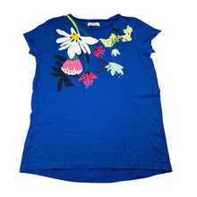 Load image into Gallery viewer, Girls Catimini, blue cotton tee / top, flowers, GUC, size 10,  