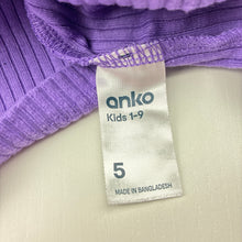 Load image into Gallery viewer, Girls Anko, soft feel ribbed skivvy top, GUC, size 5,  