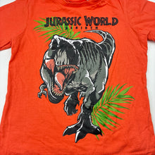 Load image into Gallery viewer, Boys JURASSIC WORLD, orange cotton tee / top, dinosaur, EUC, size 5,  