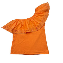 Load image into Gallery viewer, Girls Mango, broderie trim asymmetrical top, EUC, size 8,  