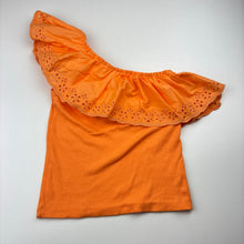 Load image into Gallery viewer, Girls Mango, broderie trim asymmetrical top, EUC, size 8,  