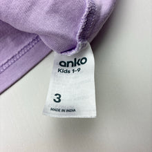 Load image into Gallery viewer, Girls Anko, purple cotton tee / top, FUC, size 3,  