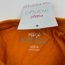 Load image into Gallery viewer, Unisex Mango, orange cotton long sleeve tee / top, NEW, size 6,  