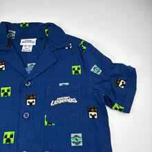 Load image into Gallery viewer, Boys Mojang, Minecraft Legends cotton / viscose short sleeve shirt, EUC, size 7,  