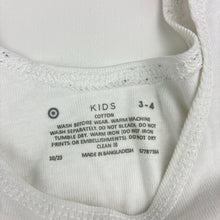 Load image into Gallery viewer, Unisex Target, white cotton singlet top, GUC, size 3-4,  