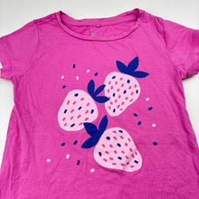 Load image into Gallery viewer, Girls Kids &amp; Co, pink cotton tee / top, strawberries, FUC, size 7,  