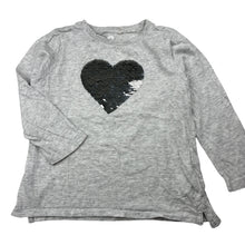 Load image into Gallery viewer, Girls Cotton On, cotton long sleeve tee / top, flip sequin hearts, GUC, size 3,  