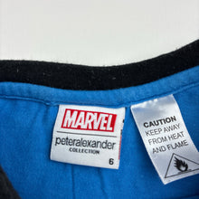 Load image into Gallery viewer, Unisex Peter Alexander, Marvel Comics cotton pyjama tee / top, wash fade, FUC, size 6,  
