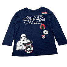 Load image into Gallery viewer, Boys Star Wars, navy cotton long sleeve tee / top, GUC, size 3,  