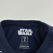 Load image into Gallery viewer, Boys Star Wars, navy cotton long sleeve tee / top, GUC, size 3,  