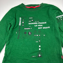 Load image into Gallery viewer, Boys Kickers, green cotton sweater / jumper, armpit to armpit: 39cm, shoulder to cuff: 48cm, GUC, size 9-10,  
