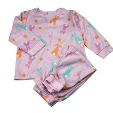 Load image into Gallery viewer, Girls Sprout, soft feel pyjama top &amp; bottoms, rabbits, GUC, size 1,  