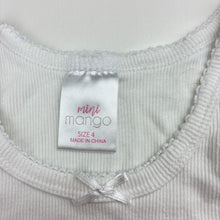 Load image into Gallery viewer, Girls Mango, white ribbed singlet top, EUC, size 4,  