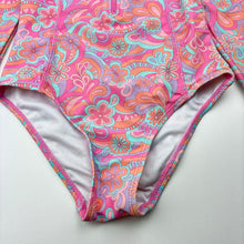 Load image into Gallery viewer, Girls Lily &amp; Dan, floral long sleeve swim one-piece, EUC, size 6,  