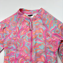 Load image into Gallery viewer, Girls Lily &amp; Dan, floral long sleeve swim one-piece, EUC, size 6,  