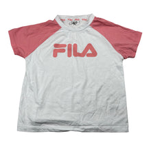 Load image into Gallery viewer, Girls FILA, white &amp; pink cotton tee / top, EUC, size 7,  
