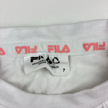 Load image into Gallery viewer, Girls FILA, white &amp; pink cotton tee / top, EUC, size 7,  