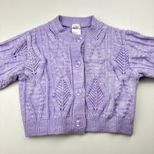 Load image into Gallery viewer, Girls Anko, purple knitted cardigan, EUC, size 1,  
