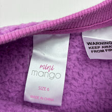 Load image into Gallery viewer, Girls Mango, fleece pyjama top, GUC, size 6,  