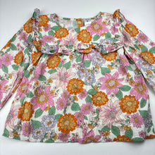 Load image into Gallery viewer, Girls Target, floral viscose / linen long sleeve top, EUC, size 7,  