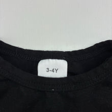 Load image into Gallery viewer, Girls black, soft feel long sleeve top, heart, EUC, size 3-4,  