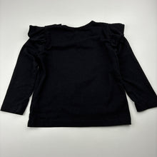 Load image into Gallery viewer, Girls black, soft feel long sleeve top, heart, EUC, size 3-4,  