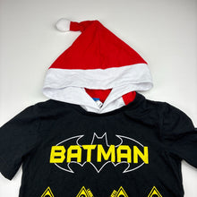 Load image into Gallery viewer, Boys DC Comics, Batman Christmas hooded tee / top (no cape), EUC, size 5,  
