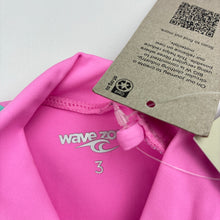 Load image into Gallery viewer, Girls Wave Zone, long sleeve rashie / swim top, NEW, size 3,  