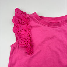 Load image into Gallery viewer, Girls Anko, broderie trim pink cotton tee / top, GUC, size 3,  