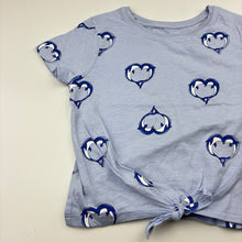 Load image into Gallery viewer, Girls Dunnes Stores, cotton tie front tee / top, dolphins, GUC, size 4-5,  
