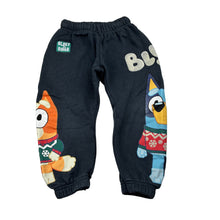 Load image into Gallery viewer, Unisex Zara, Bluey fleece lined track pants, wash fade, FUC, size 3-4,  