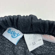 Load image into Gallery viewer, Unisex Zara, Bluey fleece lined track pants, wash fade, FUC, size 3-4,  